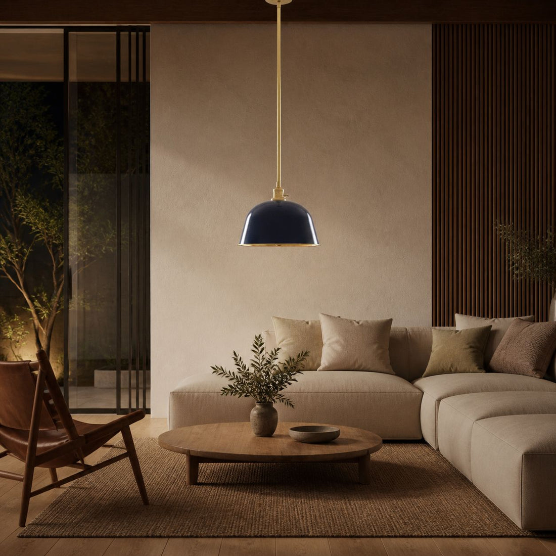 Lirra Metal Dome Pendant Light – Industrial Silhouette Lamp for Kitchens
