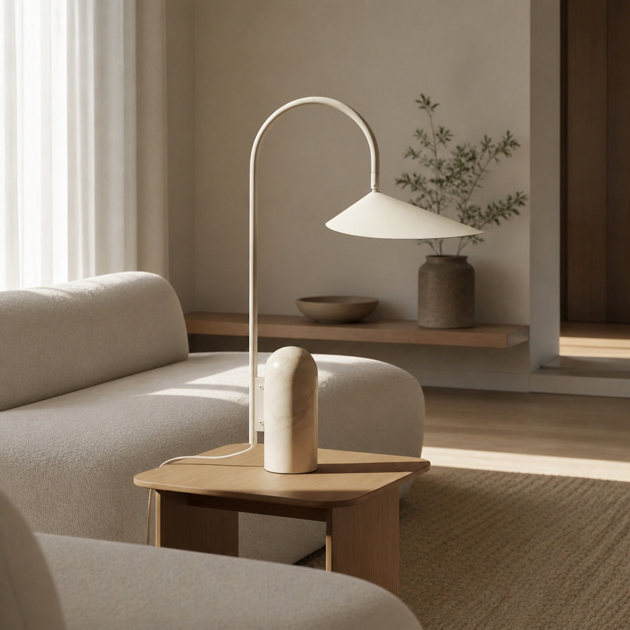 Nulavo Swivel Arm Leaf Shade Table Lamp - Adjustable Design for Living Room and Bedroom