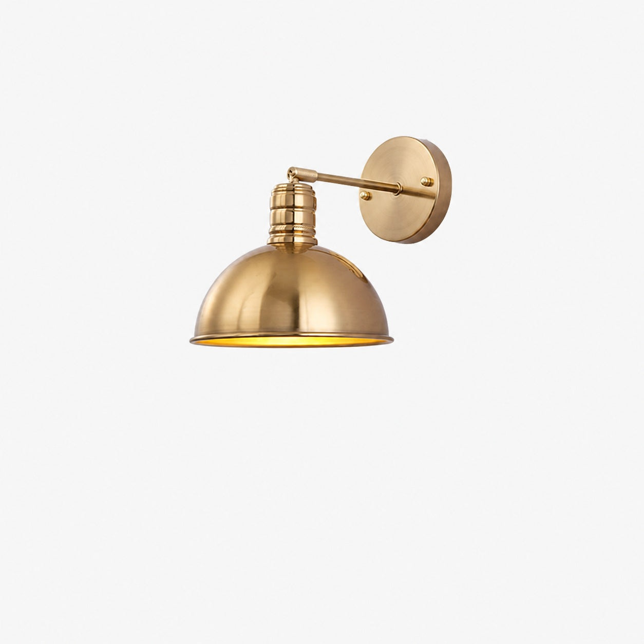 Modern Simple Iron Plated Brass Cone Round 1-Light Wall Sconce Lamp