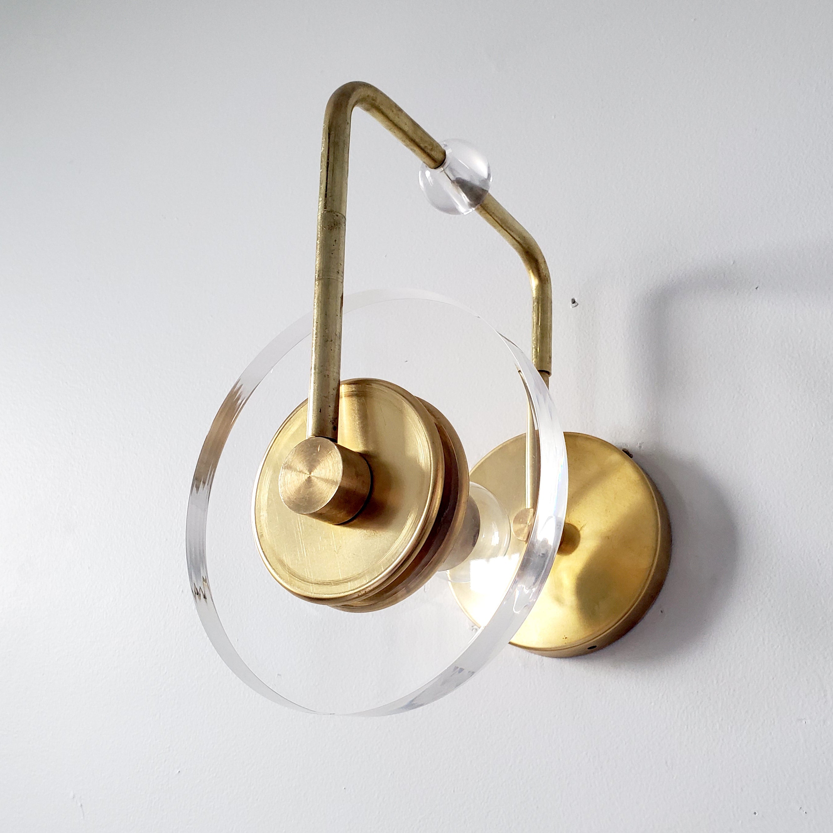 Modern Vintage Wall Sconce - Lucite Accent Lighting