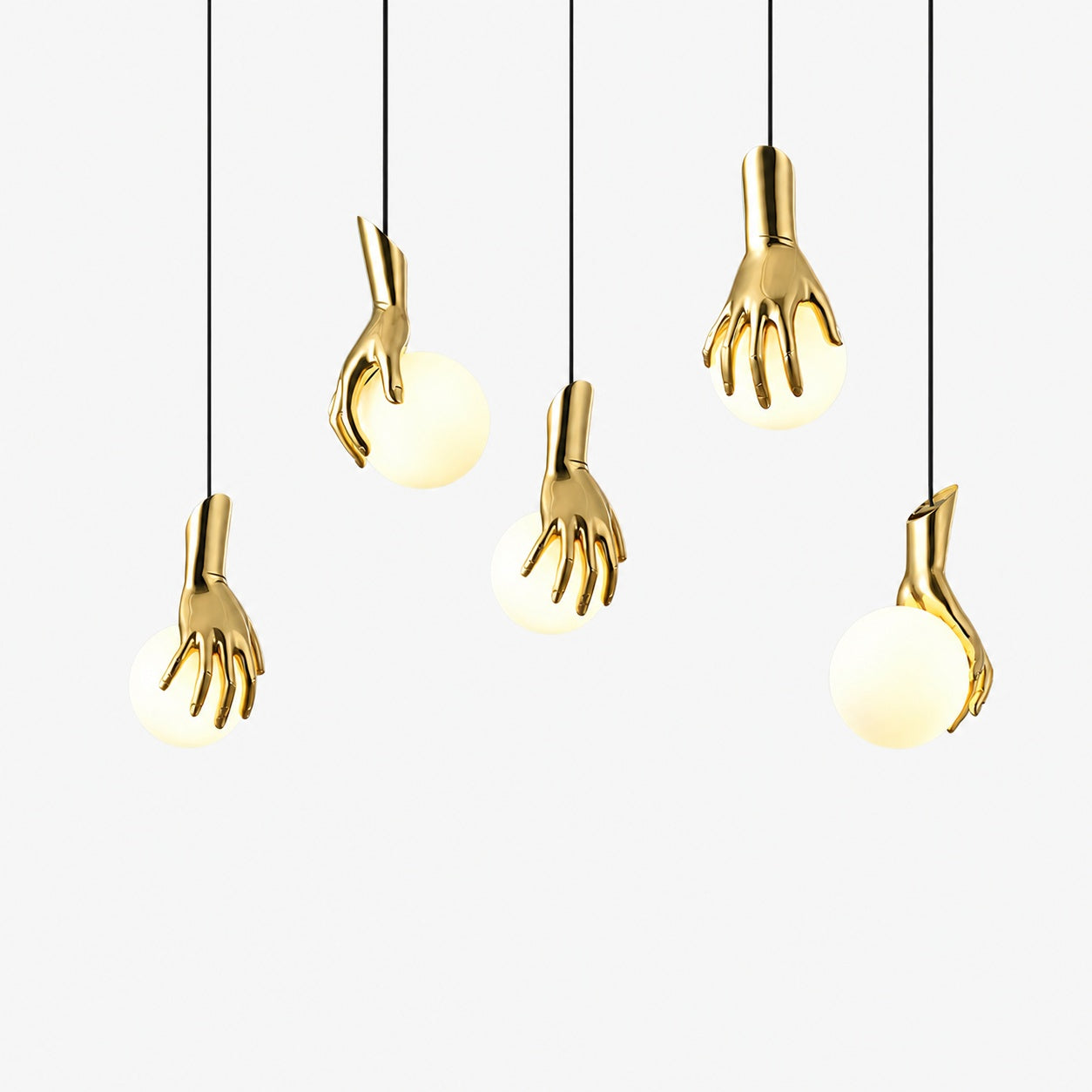 Hand Holding Globe Pendant Light