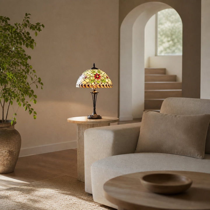 TF Angelique Style Table Lamp – Handcrafted Glass Shade with Warm Ambience