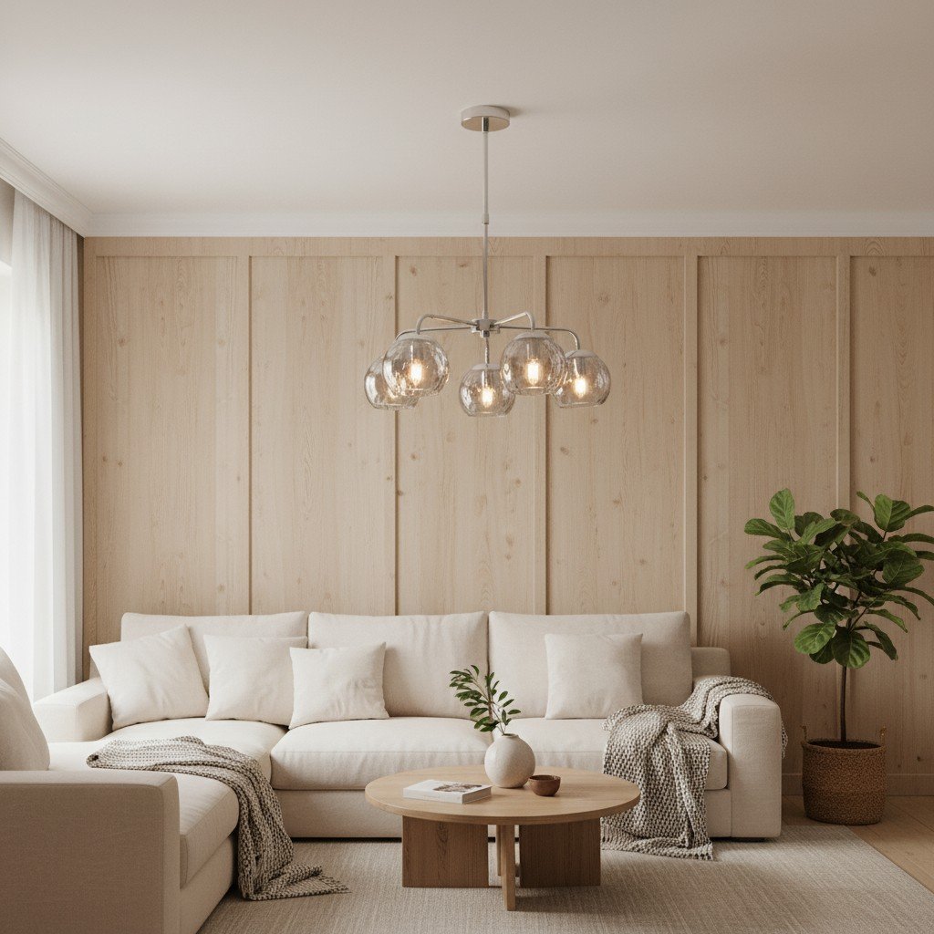 Tracian Glass Mid-Century Modern Globe Pendant Light for Dining Room