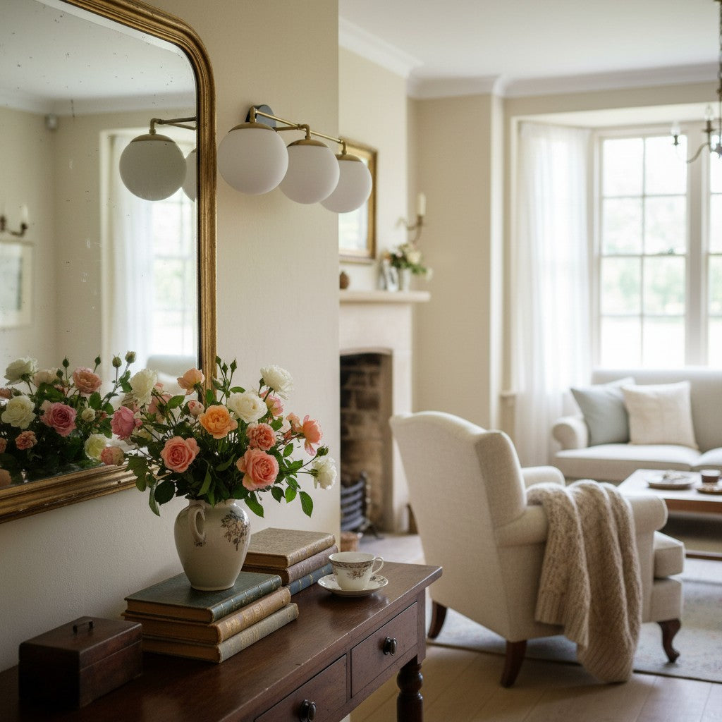 Glorica Glass Wall Sconce - Modern Vintage Vanity Light Fixture