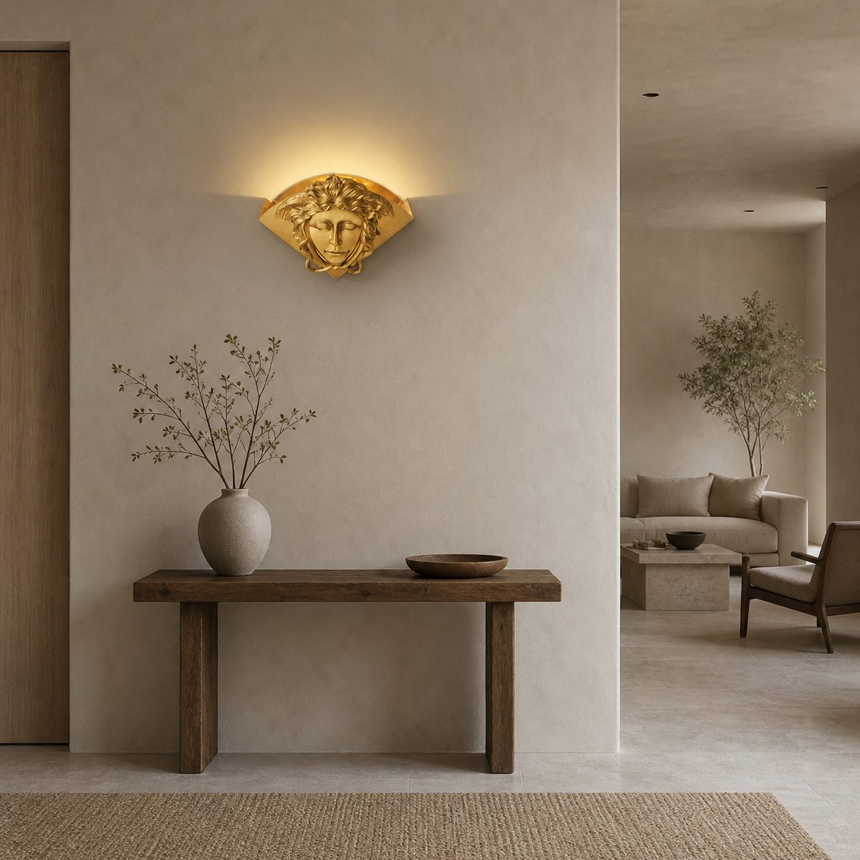 Sphinx Brass Wall Lamp