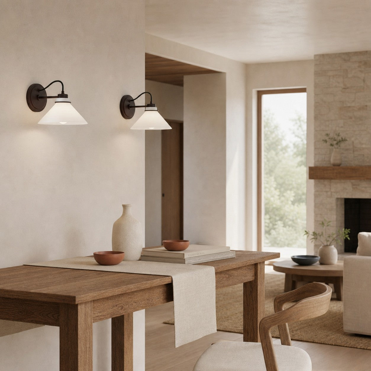 Aurenza Sconce – Farmhouse Wall Light with Metal Accents for Cozy Spaces