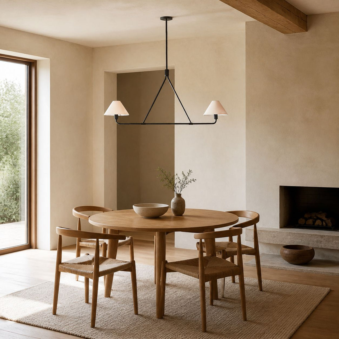 Diora Pendant Light -  Modern Metal Fixture with Linen Shades