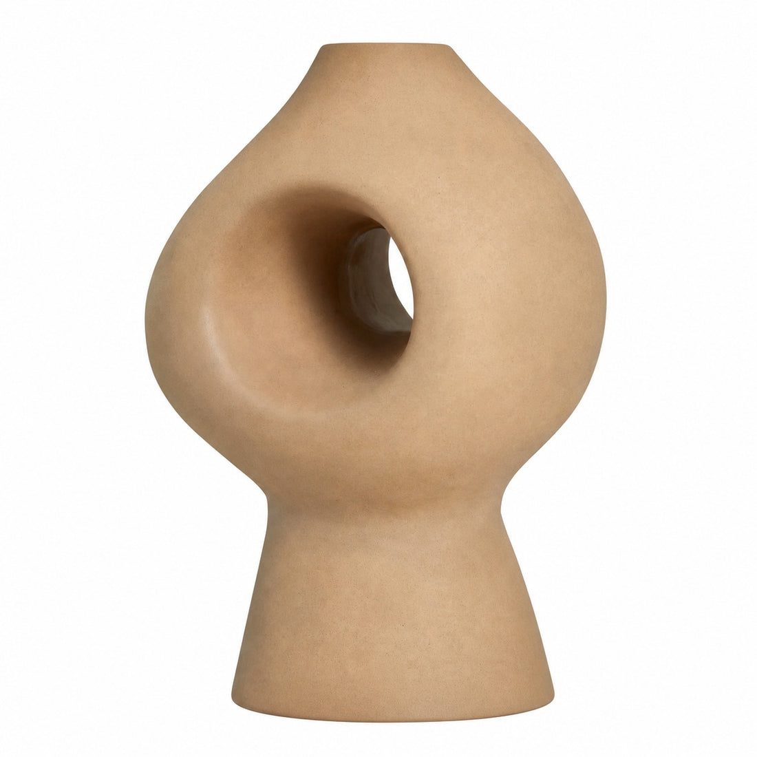 Pryssa Sculptural Ceramic Floor Lamp - Ivory Linen Shade for Living Room Accent