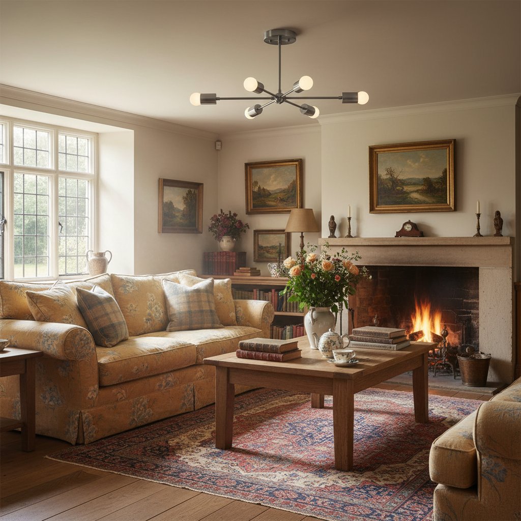 Mobilux Line Mid Century Modern Chandelier - 6 Heads Hanging Ceiling Light