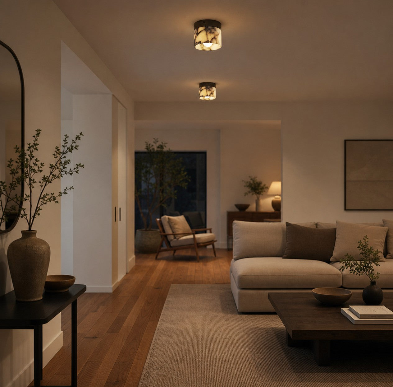 Marble Round Ceiling Lamp