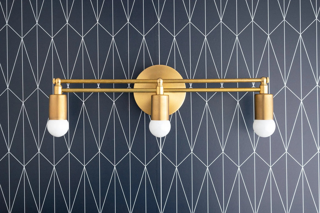 Lumen Elegant Multi Light Vanity Fixture – Art Deco Inspired Bathroom Wall Lamp