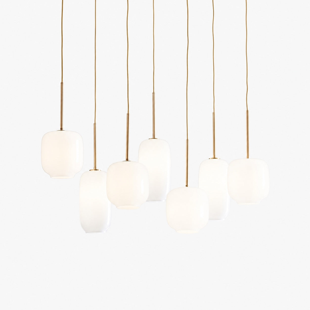 Lumivelle Sculptural 7-Light Chandelier – Adjustable Height Modern Glass Pendant