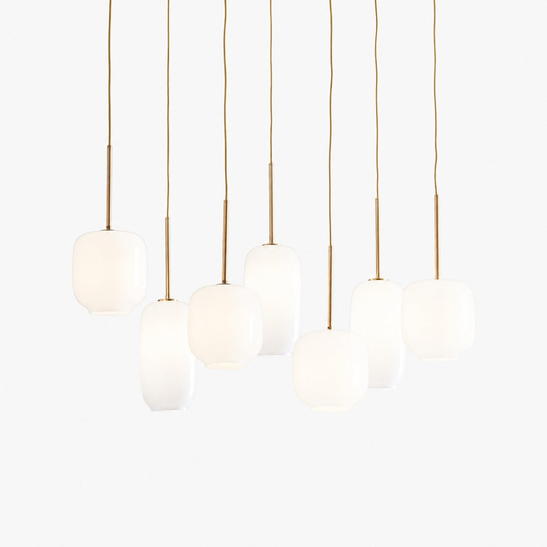 Lumivelle Sculptural 7-Light Chandelier – Adjustable Height Modern Glass Pendant