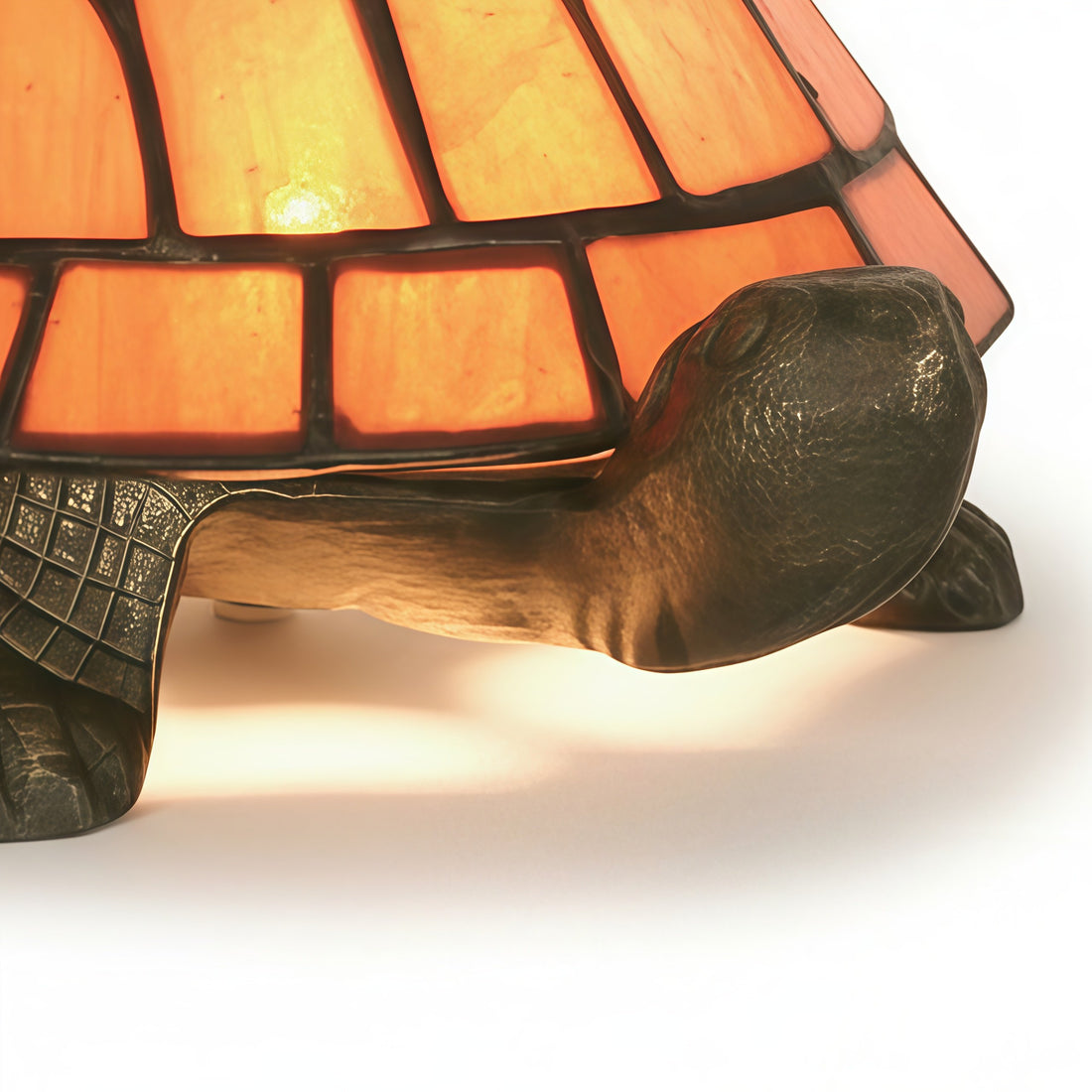 TiffStar Tortoise Pattern Stained Glass Table Lamp - Tiffany Style Decorative Light for Indoor Accent Lighting