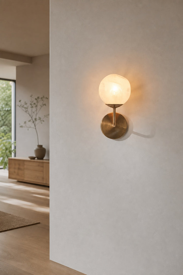 Pawrior Modern Organic Glass Sphere Wall Light - Nordic Cloud Design Wall Sconce