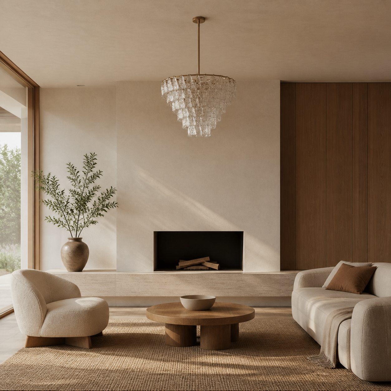 Lumvey Glass Round Chandelier - Elegant Pendant Light for Dining Room and Living Room