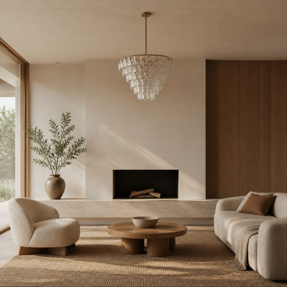 Lumvey Glass Round Chandelier - Elegant Pendant Light for Dining Room and Living Room