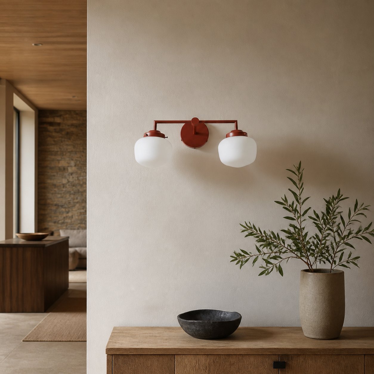 Opalume Glass Vanity Light - Vintage Inspired Bathroom Wall Lighting