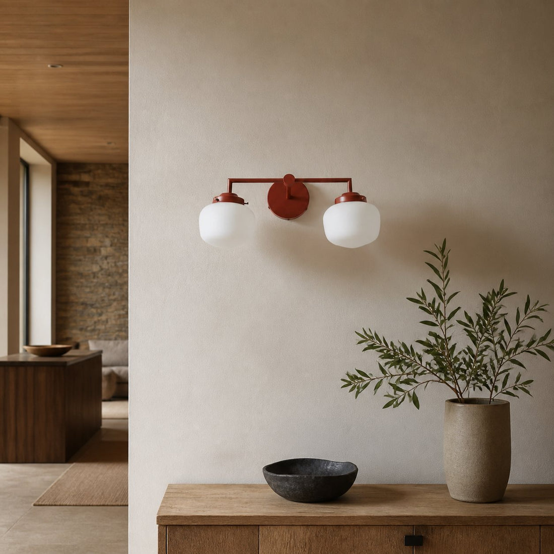 Opalume Glass Vanity Light - Vintage Inspired Bathroom Wall Lighting