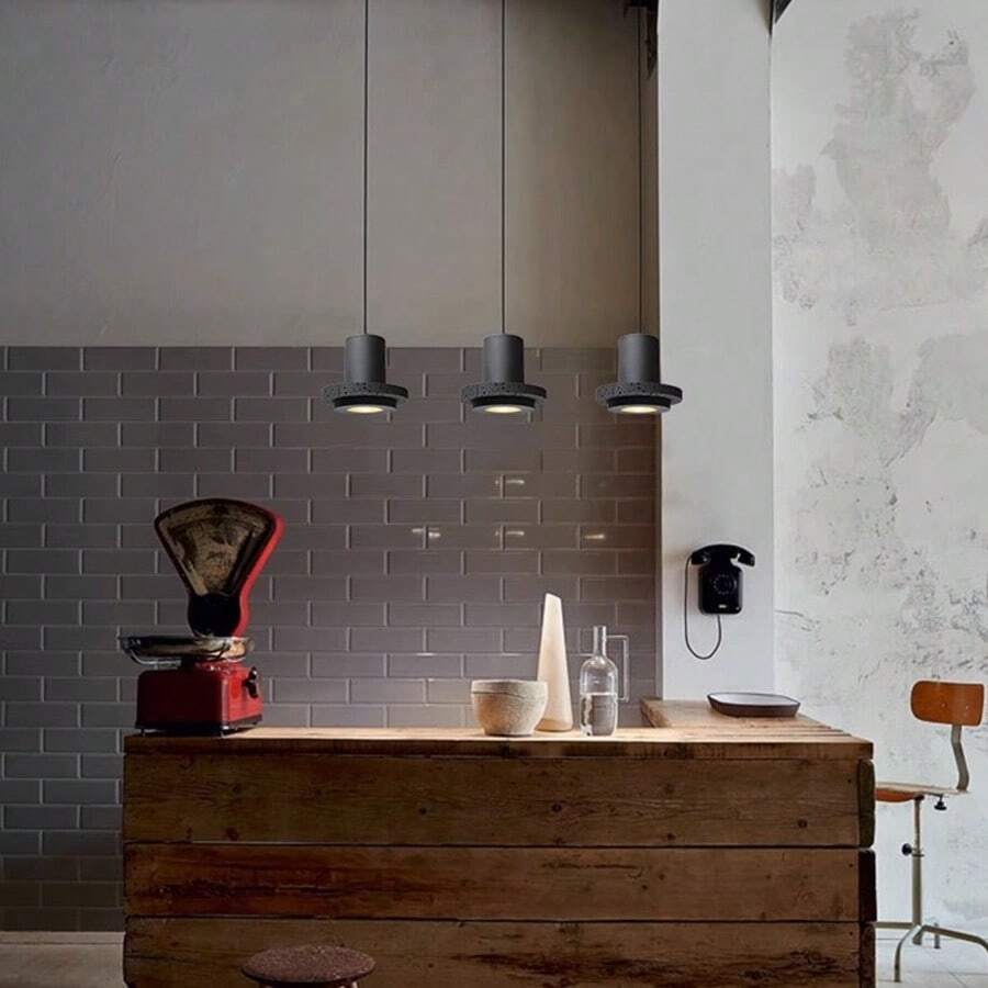 Retro Black Hole Stone Pendant Lamp