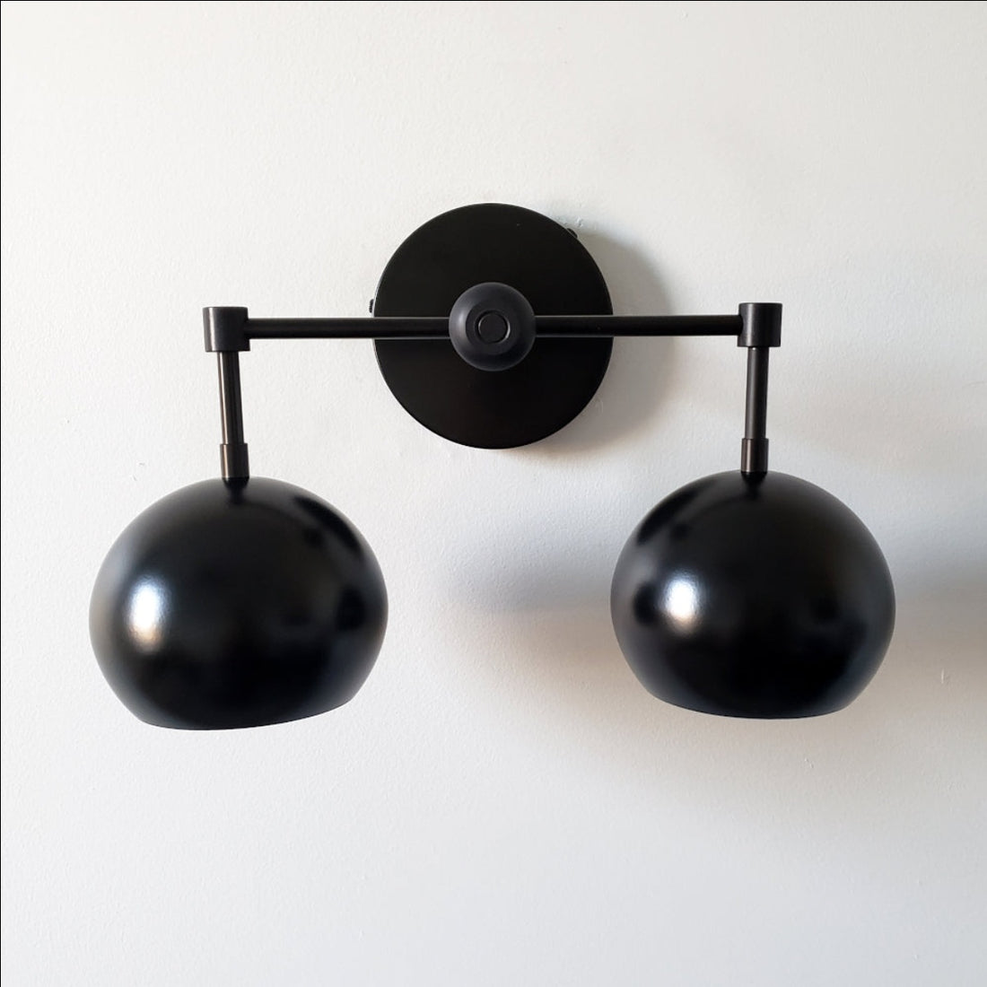 Black Shades Loa Sconce - Double Head Matte Vanity Wall Light For Bedroom