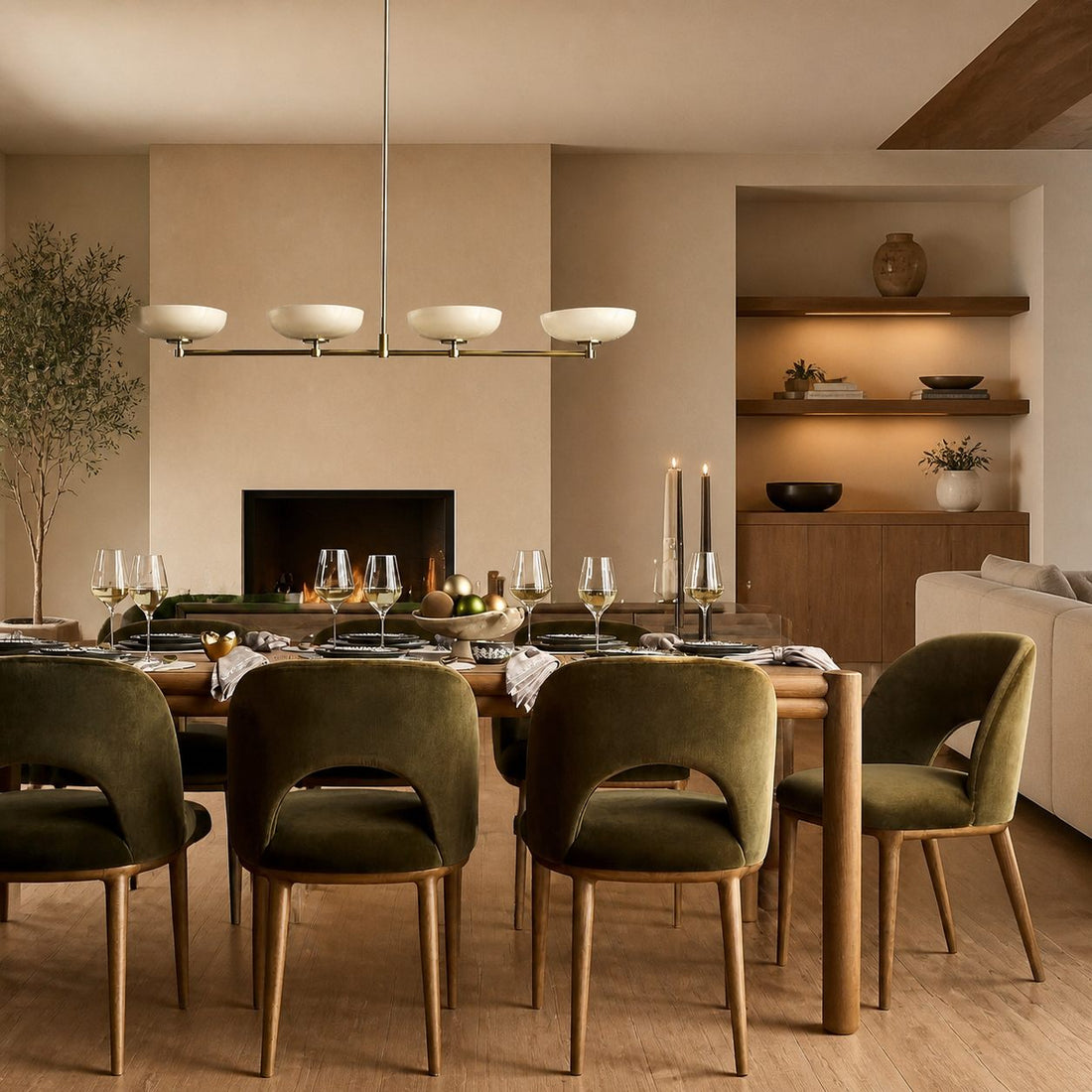Vega Glass Mid-Century Modern Globe Chandelier with Glass Shades for Dining Room and Kitchen Island