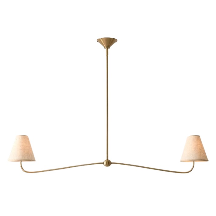 Fibura Metal Modern Linen Shade Linear Chandelier - Clean Lines