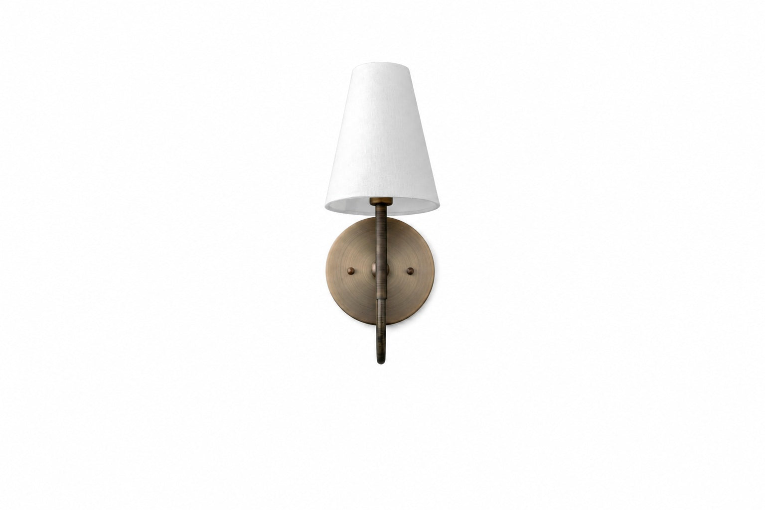 Curva Metal Collection Traditional Wall Light - Brass Finish with Shade