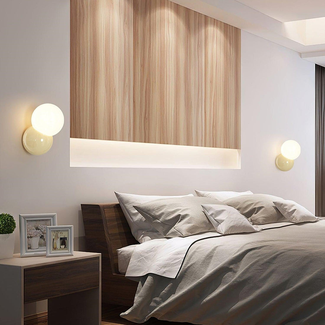 Double Ball Mandarin Duck Color Wall Sconce