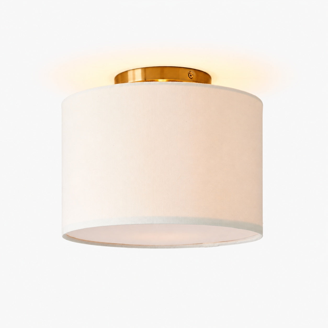 Jelvane Drum Flush Mount with Fabric Shade
