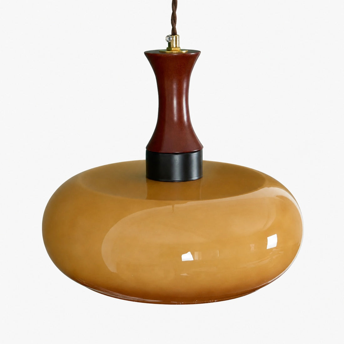 Velora Scandinavian Farmhouse Pendant with Glass Shade Modern Plug-In Design