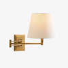 Arcuma Modern Adjustable Arm Wall Sconce with Linen Shade - Contemporary Metal Lighting for Living Room
