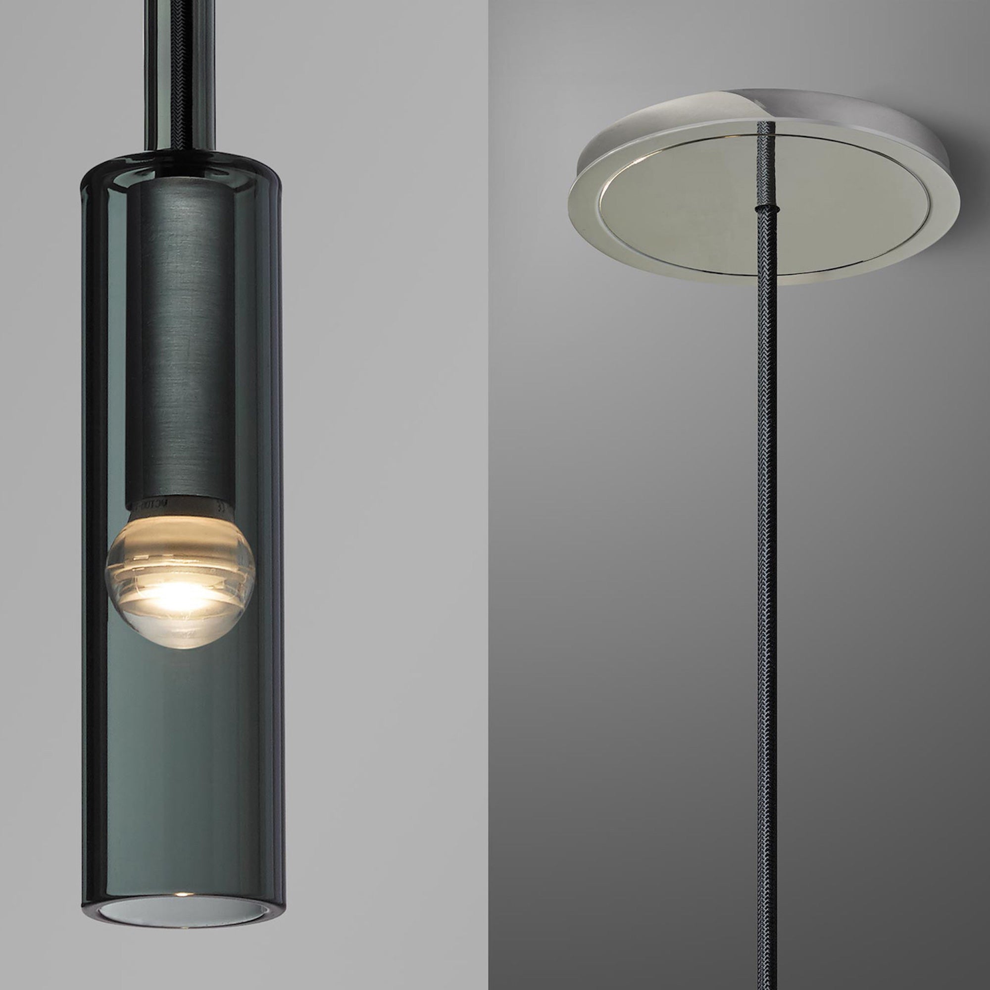 Modern Cylindrical Glass Pendant Light