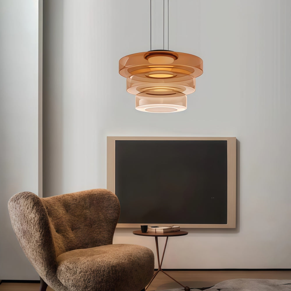 Green Glass Pendant Light - Nordic Levels Series Hanging Light