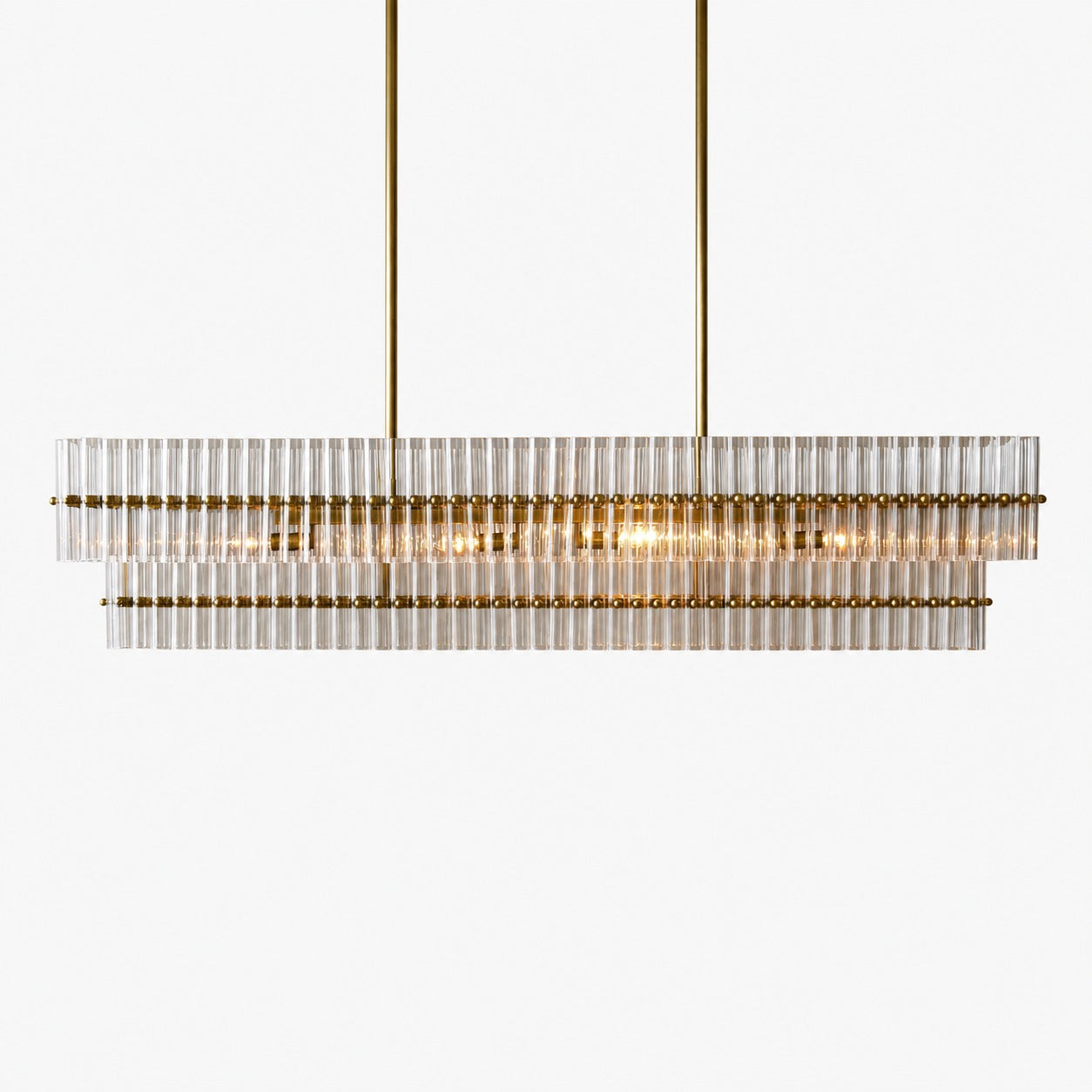 Lumora Crystal Pendant Light – Elegant Tumbled Brass & Cut Glass