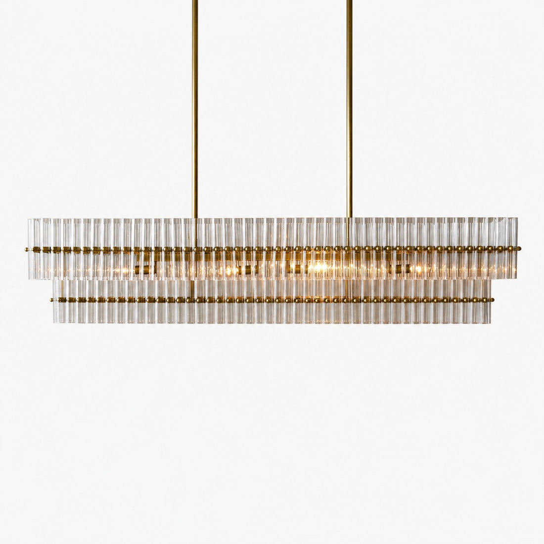 Lumora Crystal Pendant Light – Elegant Tumbled Brass & Cut Glass