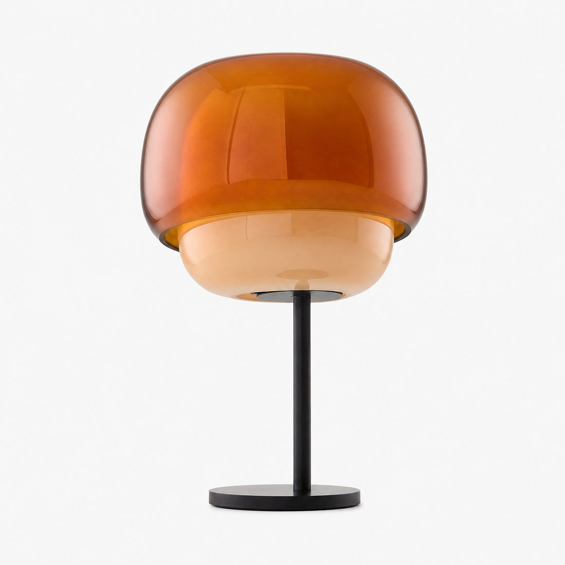 Clinco Modern Retro Glass Table Lamp - Mushroom Double Shade Design
