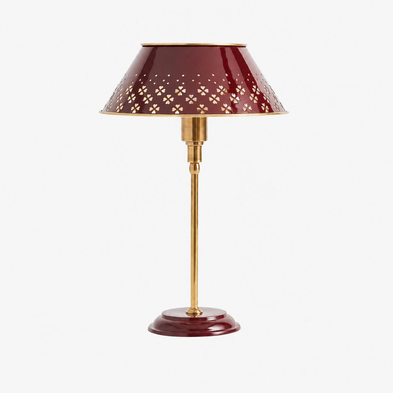 Auriglow Brass Floral Design Perforated Table Lamp – Space Age Inspired