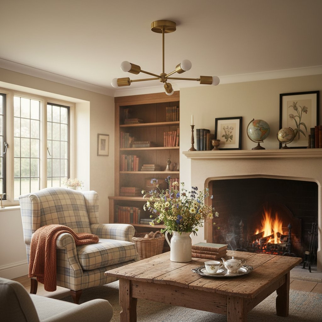 Lumen Radial-Arm Geometric Lamp – Modern Ceiling Lighting for Foyer or Office