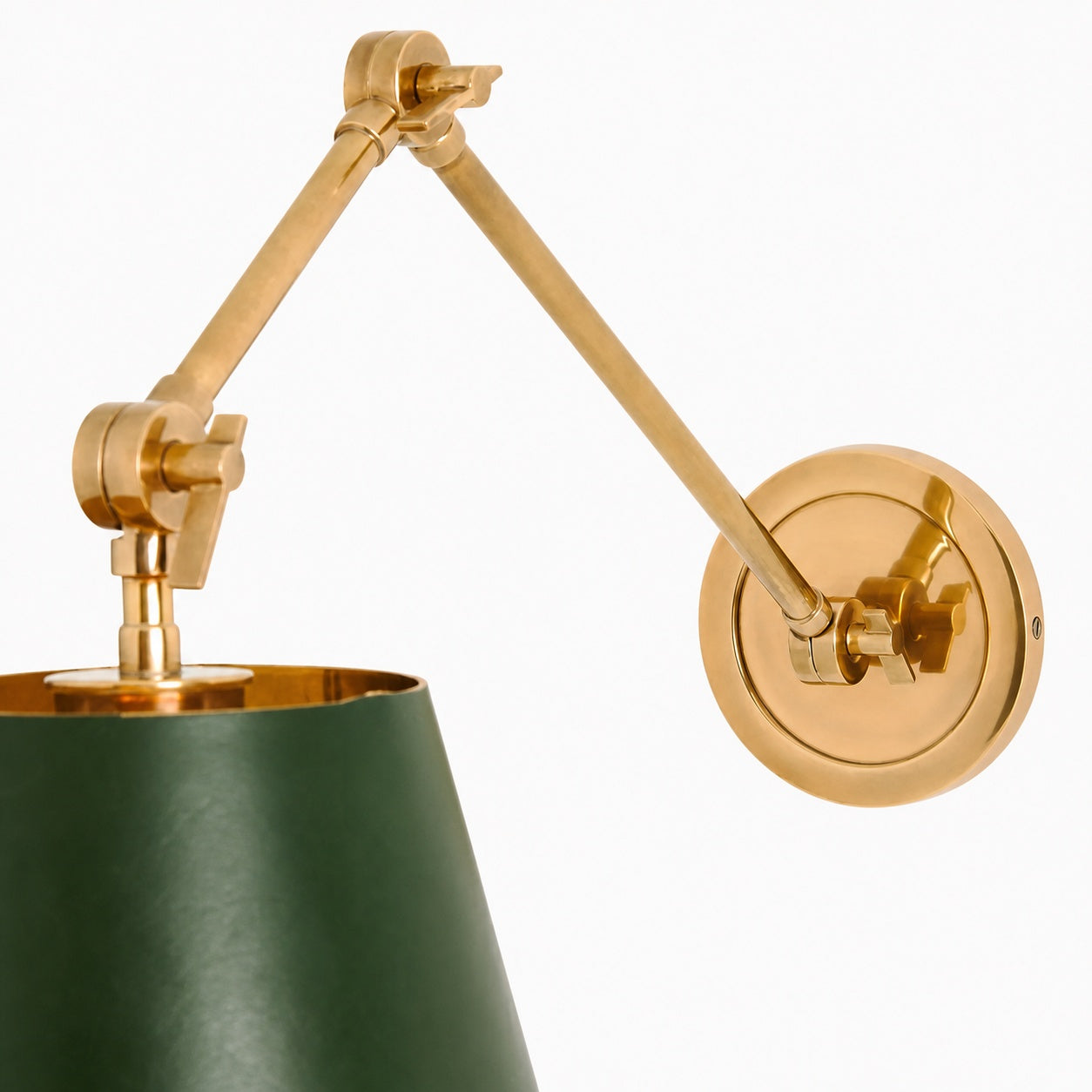 Foldray Scalloped Task Sconce - Leather Wall Light for Home