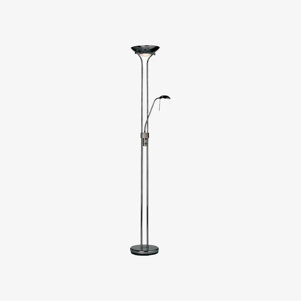 Linexis Art Deco Metal & Opal Glass Floor Lamp – Dual-Light Design for Modern Interiors