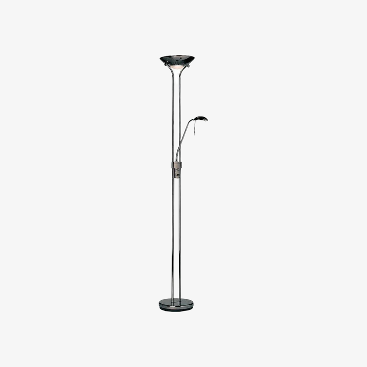 Linexis Art Deco Metal & Opal Glass Floor Lamp – Dual-Light Design for Modern Interiors