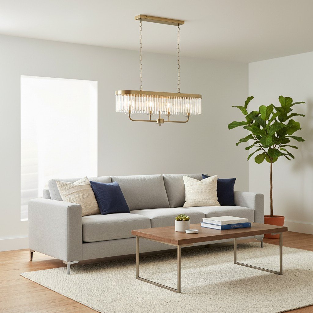 Beveline 4-Light Linear Ceiling Pendant With Cut Faceted Glass - Sleek Metal Frame For Dining