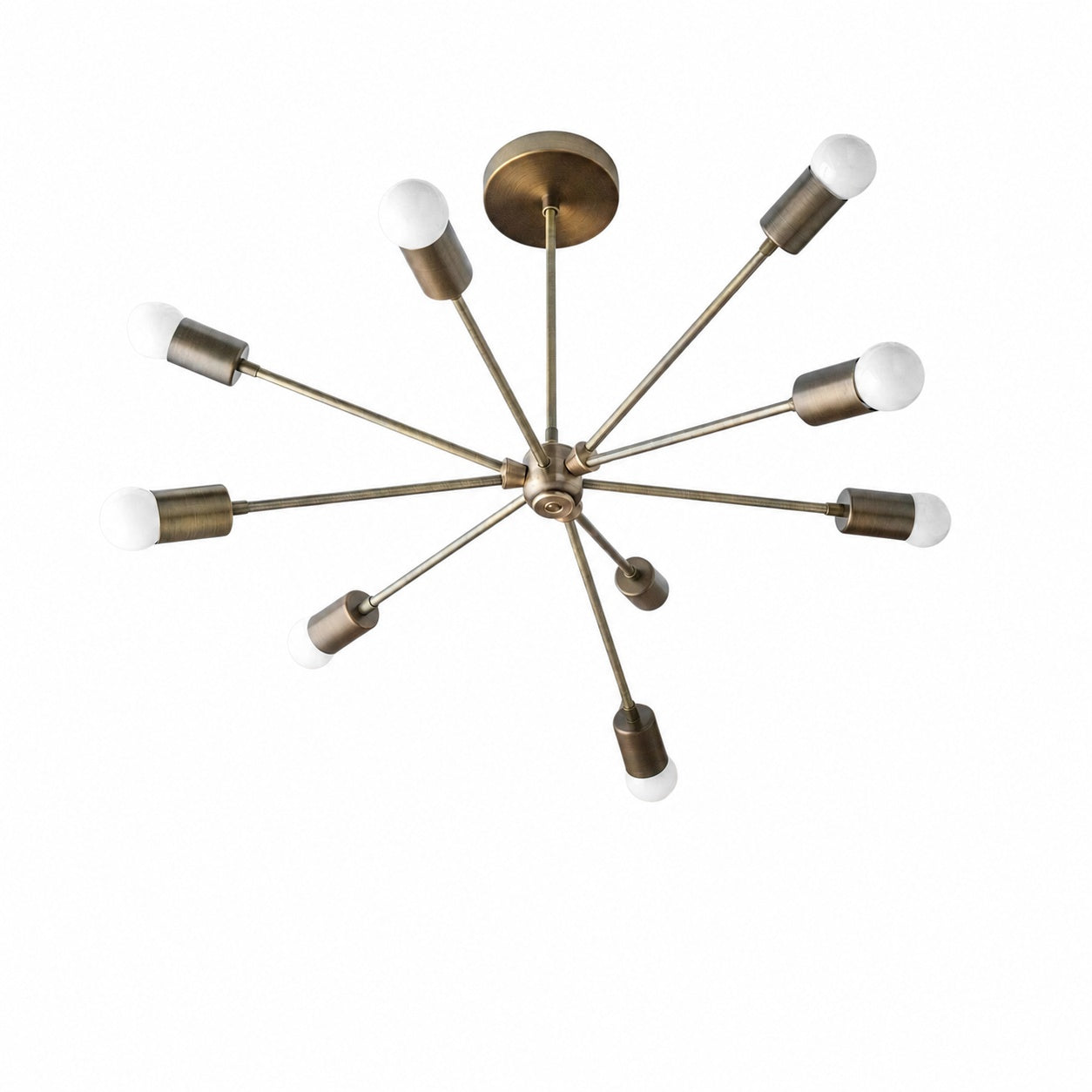 Mobilux Line Mid Century Sputnik Chandelier - Modern Brass Ceiling Light