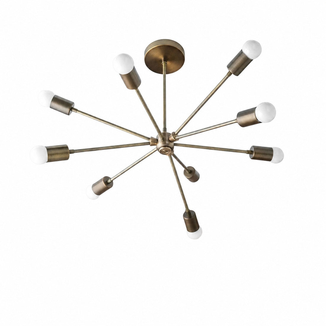 Mobilux Line Mid Century Sputnik Chandelier - Modern Brass Ceiling Light