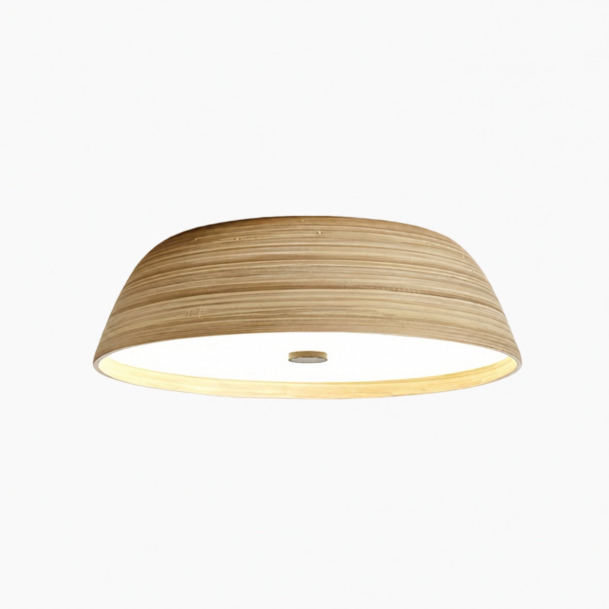 Bambori Japandi Style Bamboo Textured Ceiling Lamp - Natural Accent Light for Living Room