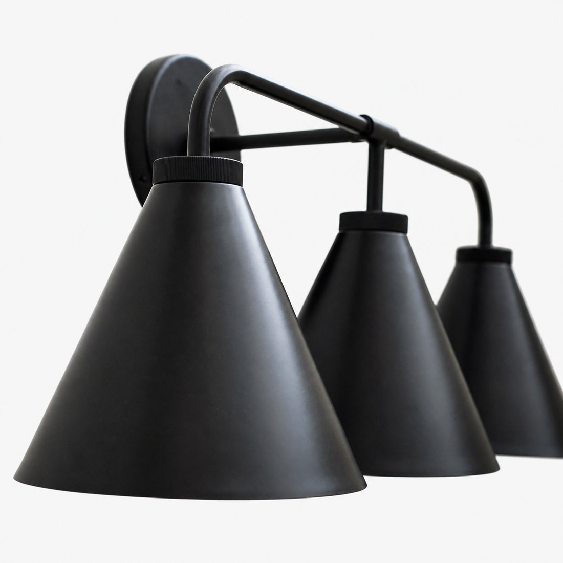 Korvi Iron Tapered Sconce Light - Wall Fixture in Black or Brass