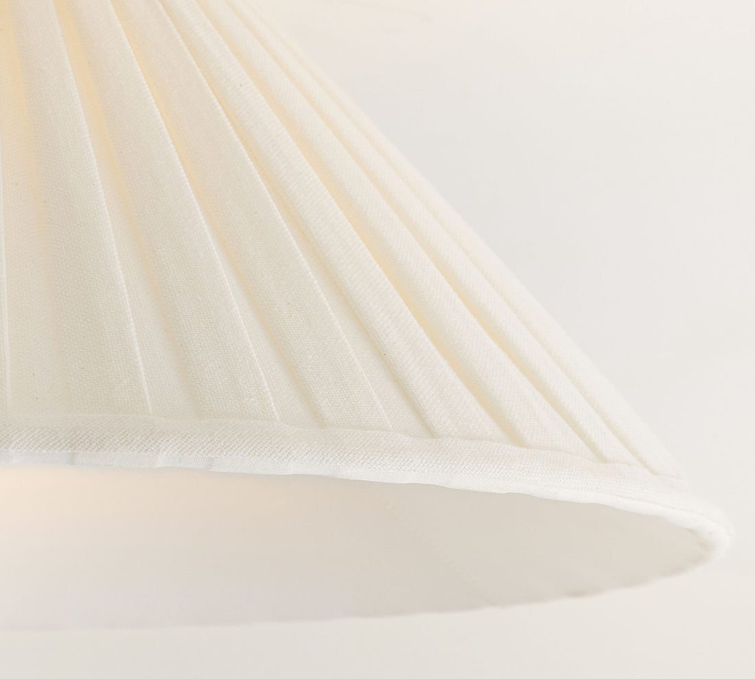 Luvora Pleated Shade Flush Mount - Fabric Round Design for Low Ceilings
