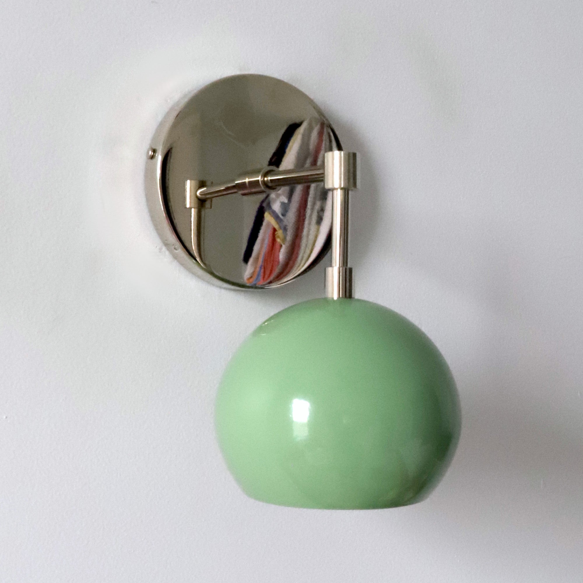 Vintage Inspired Spring Green Globe Wall Sconce