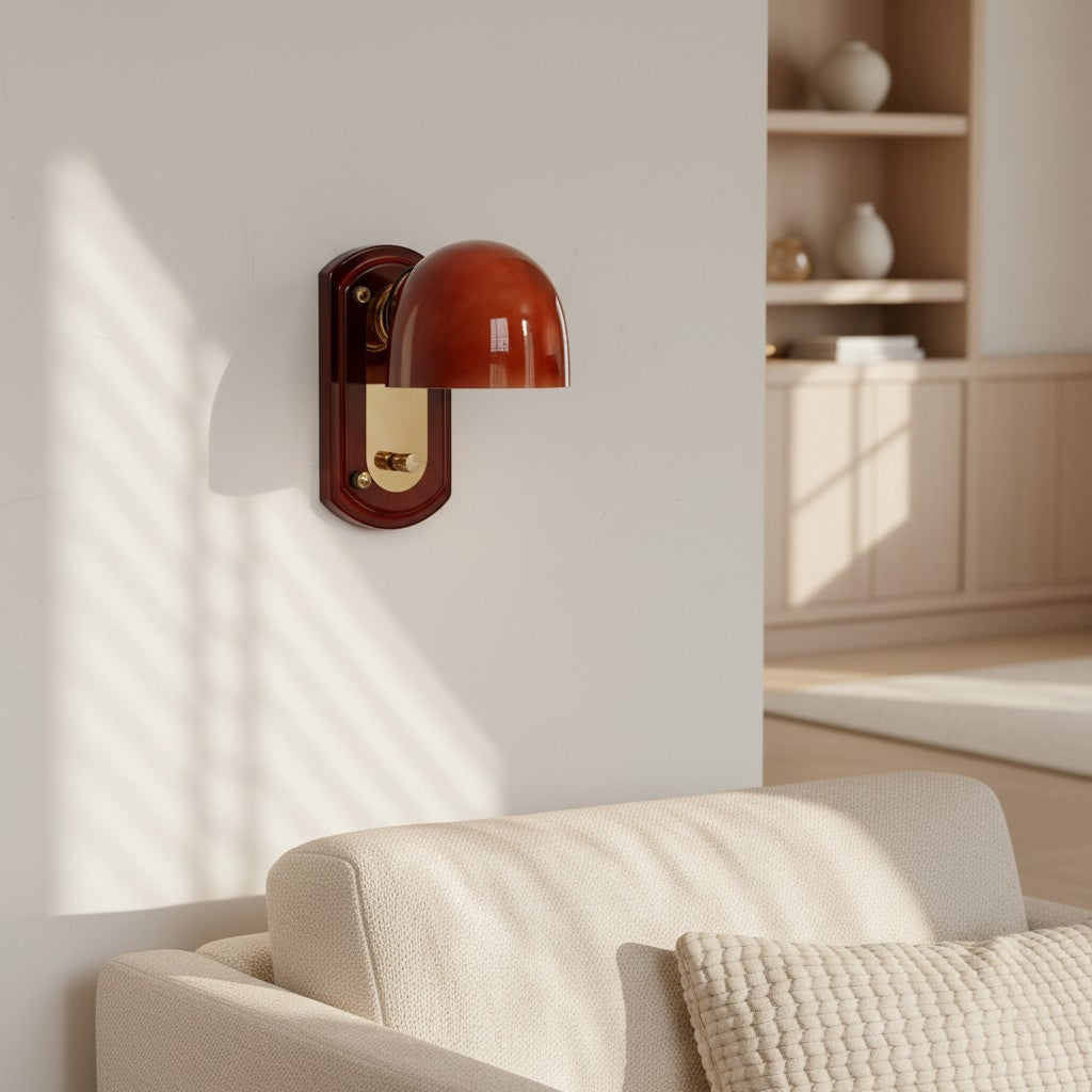 Livessa Modern Wall Lamp - Sculptural Glass Shade Wall Light for Bedroom or Living Room